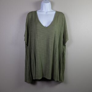 Old Navy Luxe Green V-Neck Short Sleeve T-Shirt Size XXL Tall